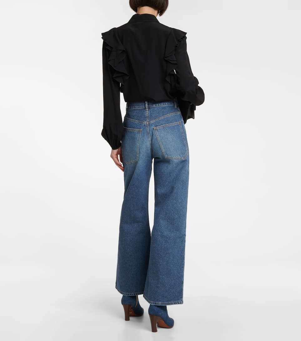 Blue Wide-Leg Jeans - 4