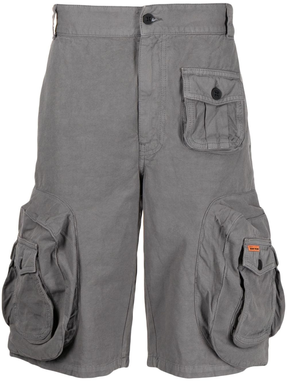 COTTON-BLEND CARGO SHORTS - 1