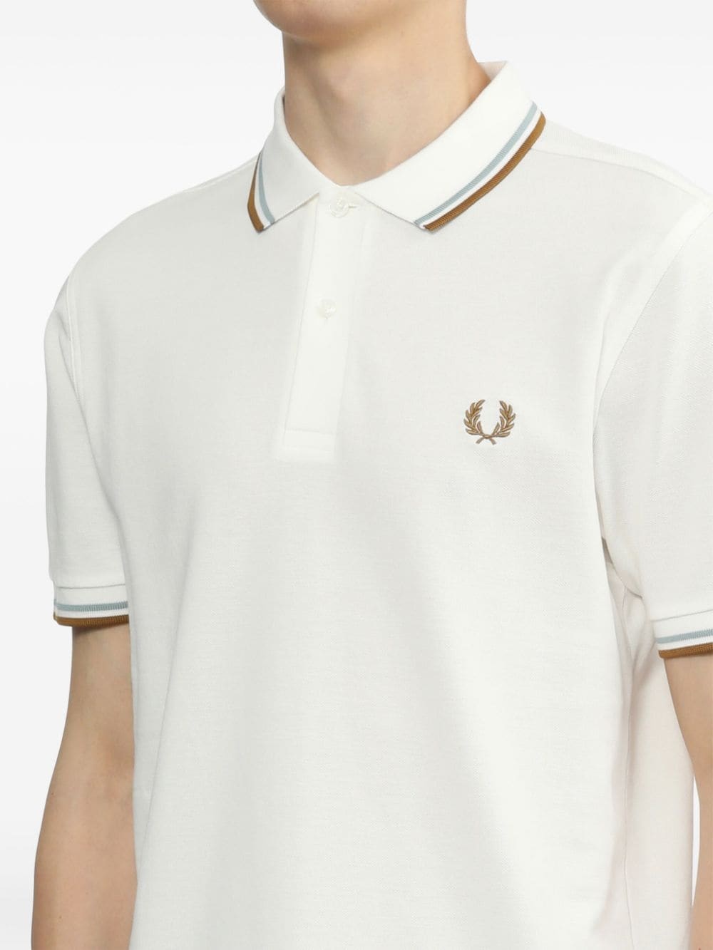 embroidered-logo cotton polo shirt - 10
