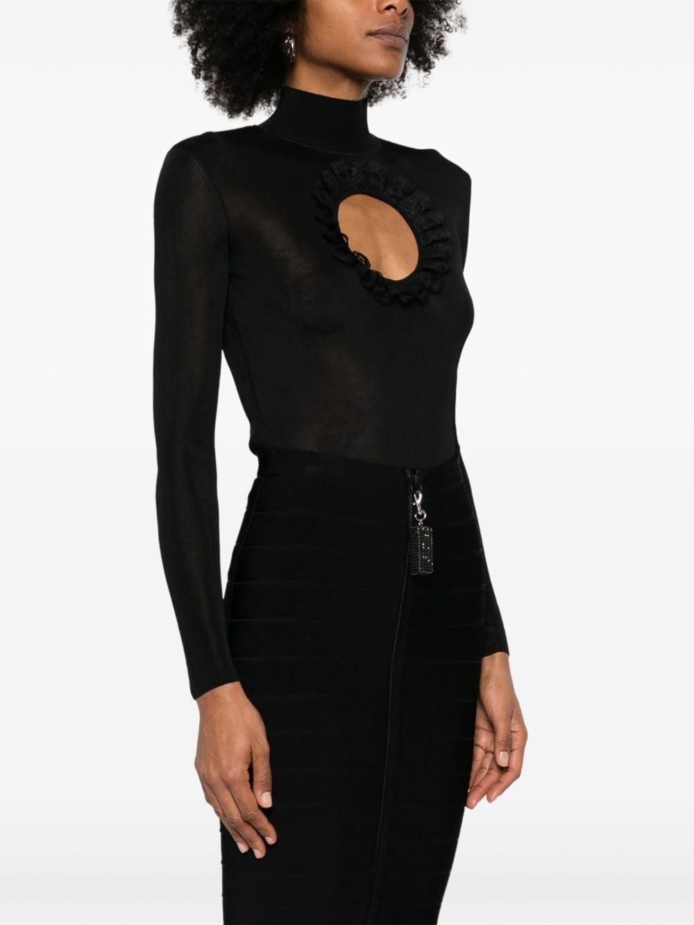 cut out-detail knitted bodysuit - 3