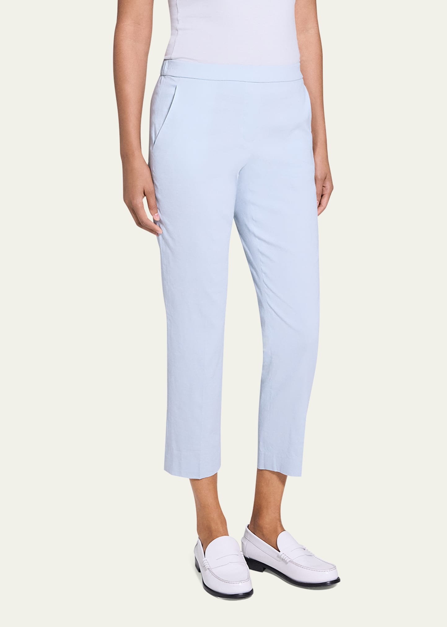 Treeca Good Linen Cropped Pull-On Ankle Pants - 4