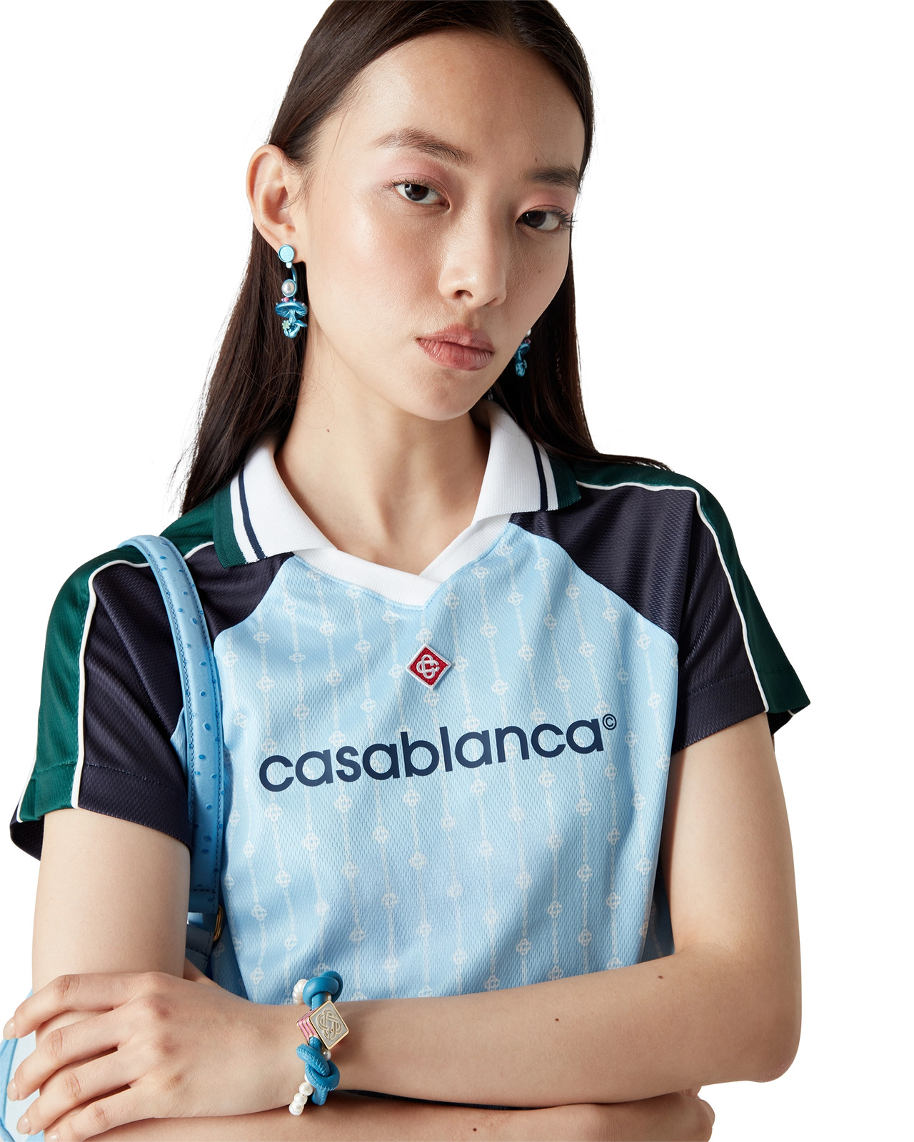 Pinstripe Laurel Football Shirt | Casablanca Paris - 5