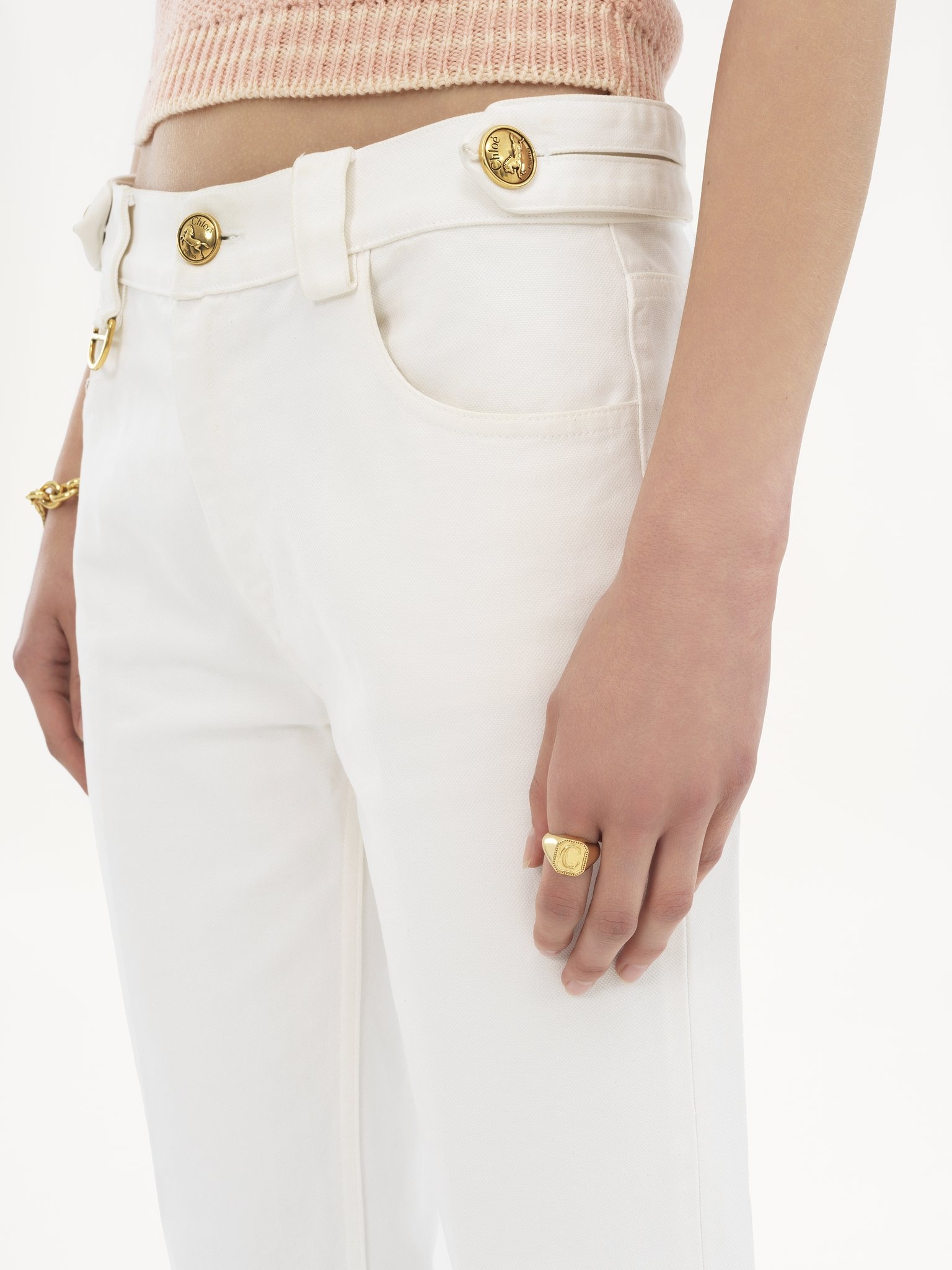 STRAIGHT PANTS IN COTTON CANVAS - 7