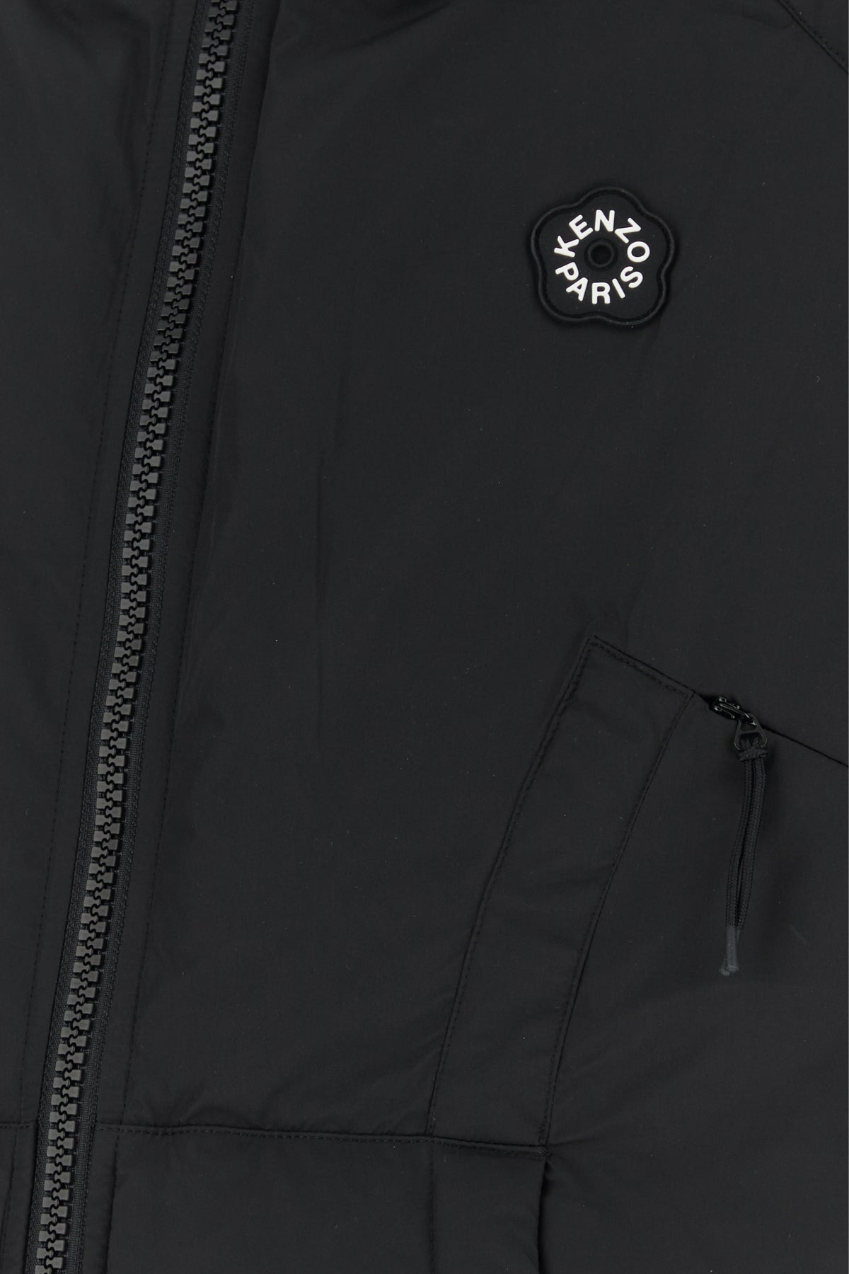 Black polyester down jacket - 3
