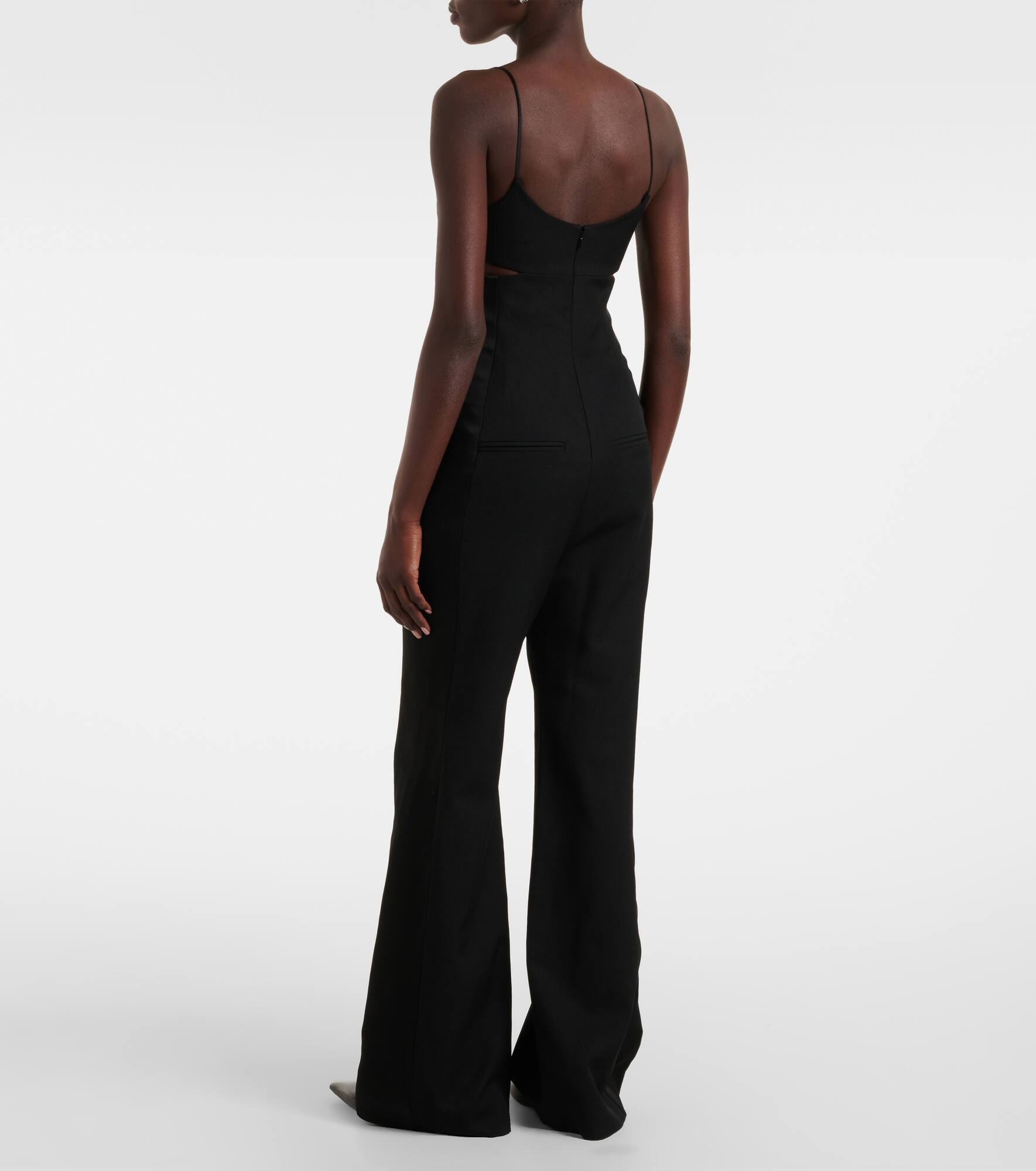Cami cutout crêpe satin jumpsuit - 3