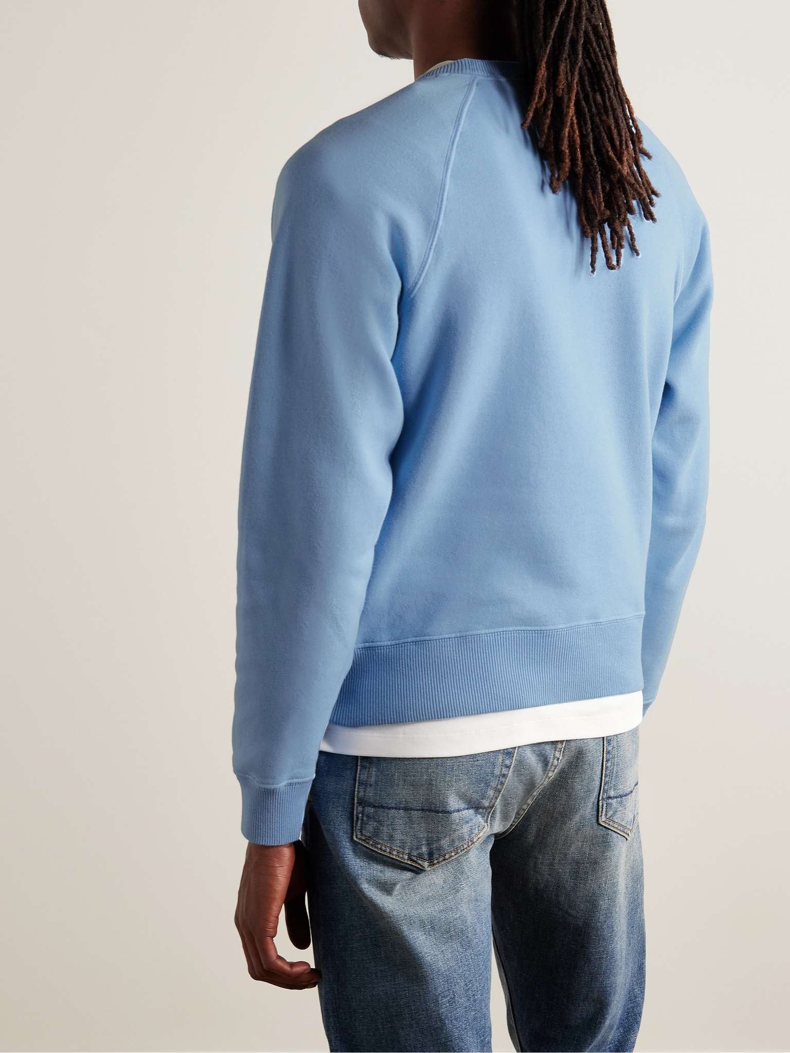 Slim-Fit Garment-Dyed Cotton-Jersey Sweatshirt - 4