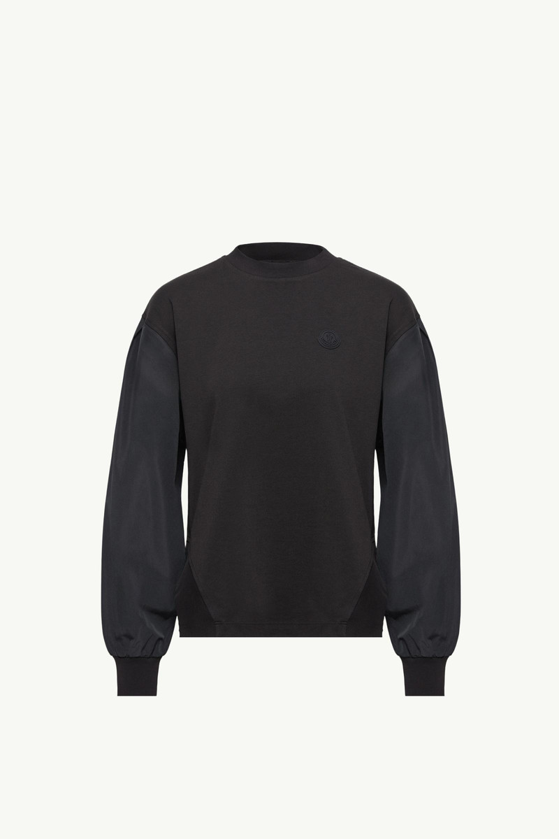 Pleated Sleeves Cotton Jersey Sweatshirt 1