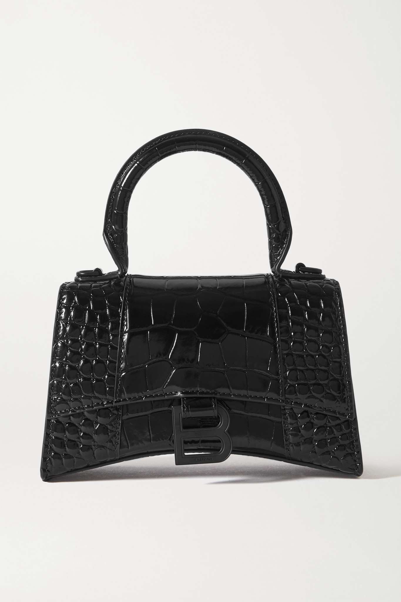 Hourglass XS croc-effect leather tote - 1