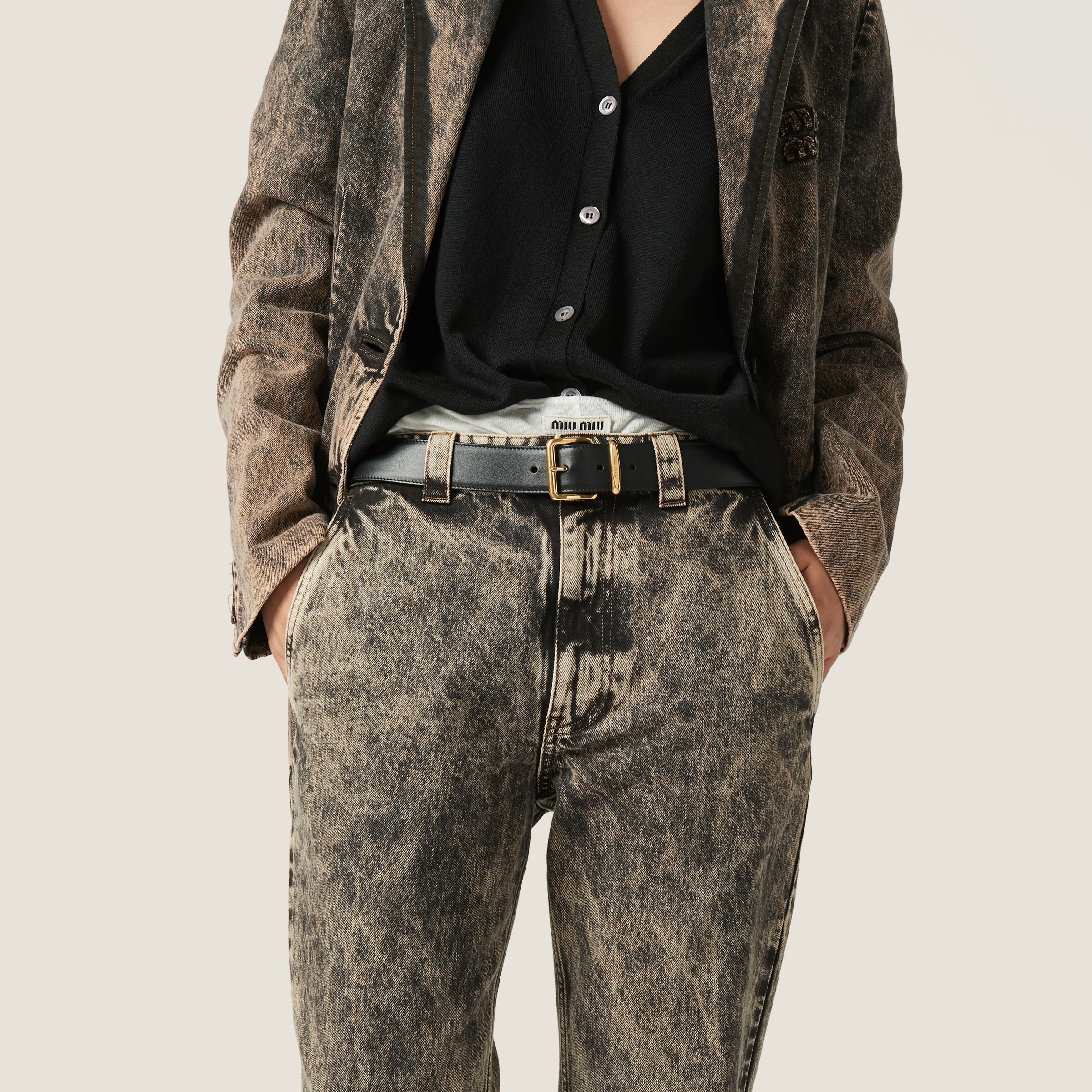 Marbleized denim jeans - 4
