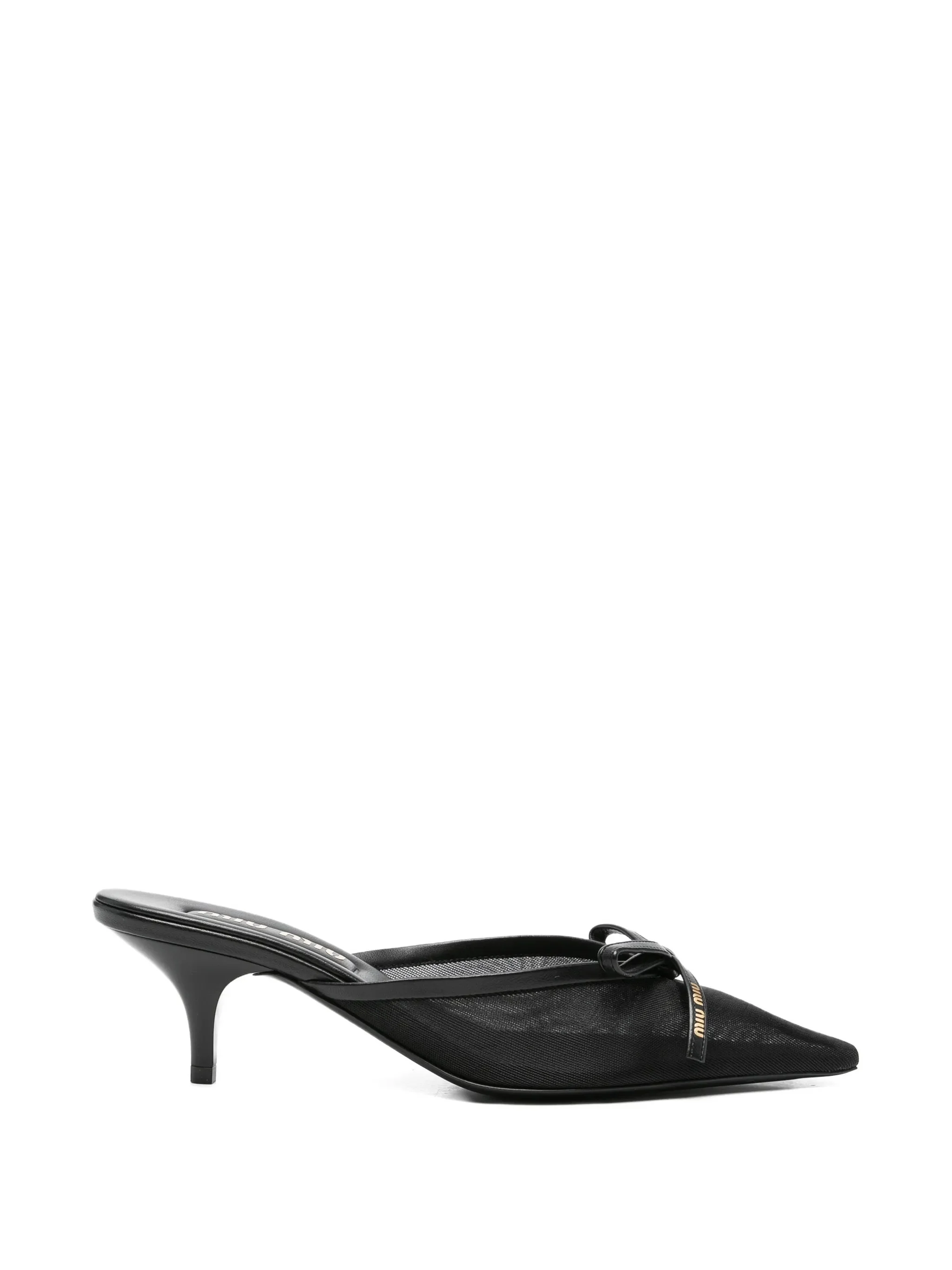 Miu Miu Bow-detail Pointed-toe Mules - 1