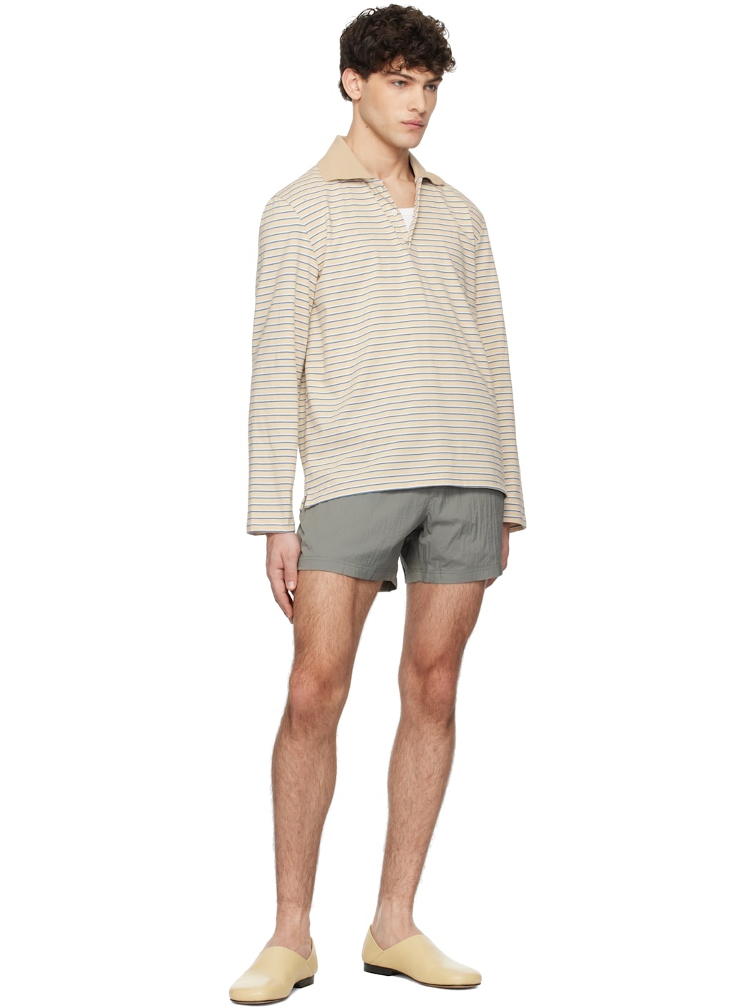 Gray Drawstring Tech Shorts - 4