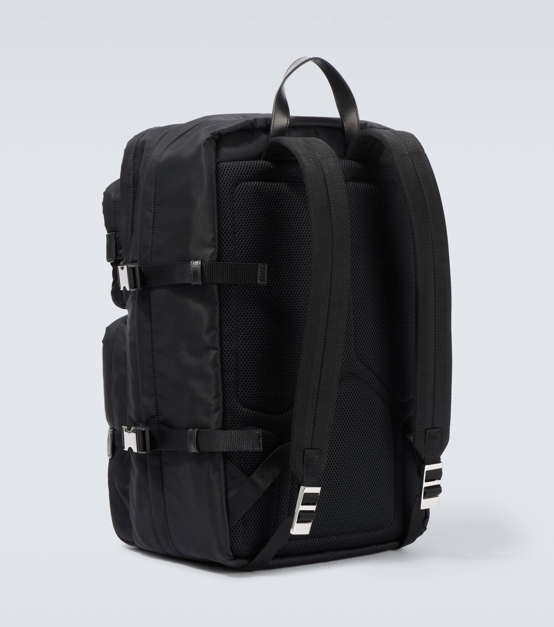 Re-Nylon leather-trimmed backpack - 5