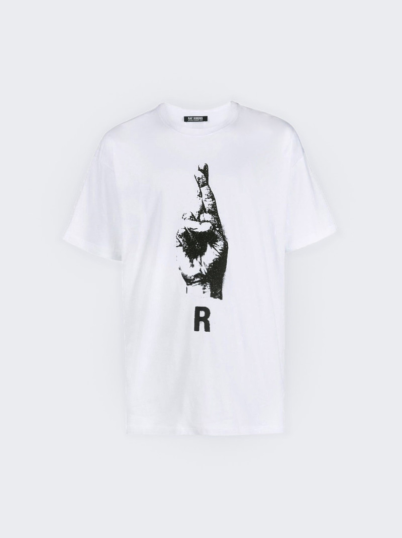 Oversized Hand Sign T-Shirt White - 1
