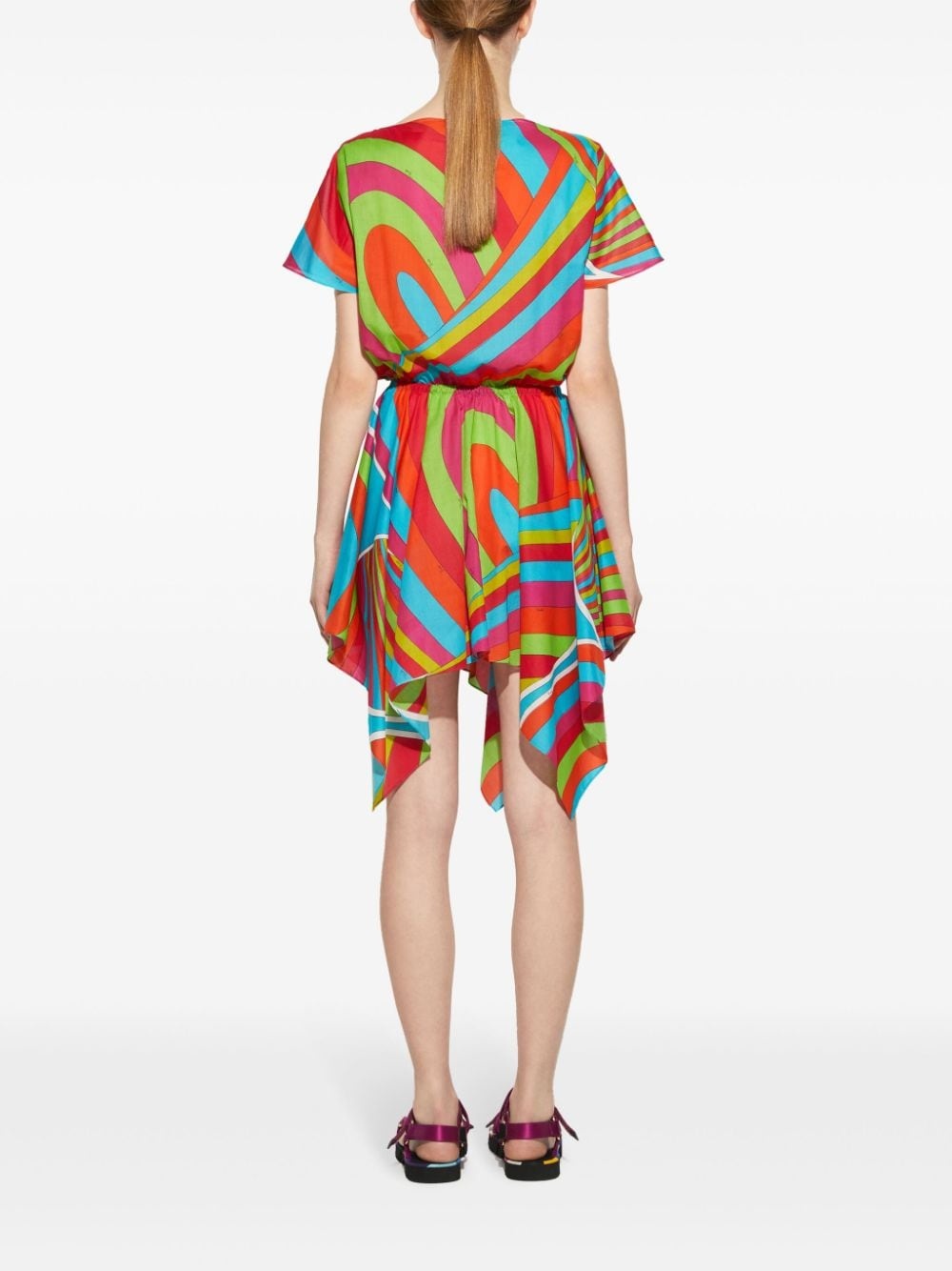 Iride-print cotton minidress - 4