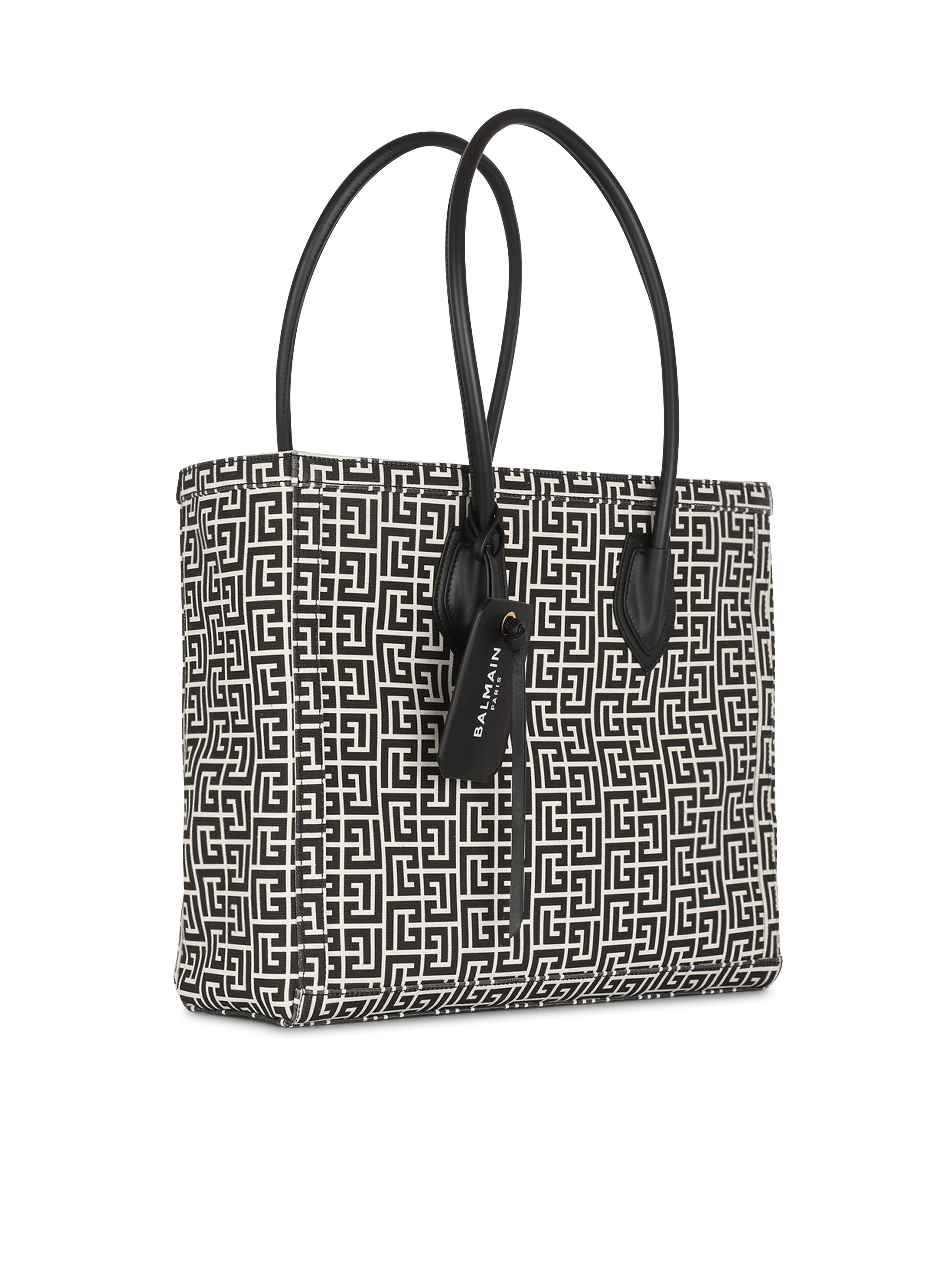 Ivory and black monogram canvas B-Army 42 tote - 3