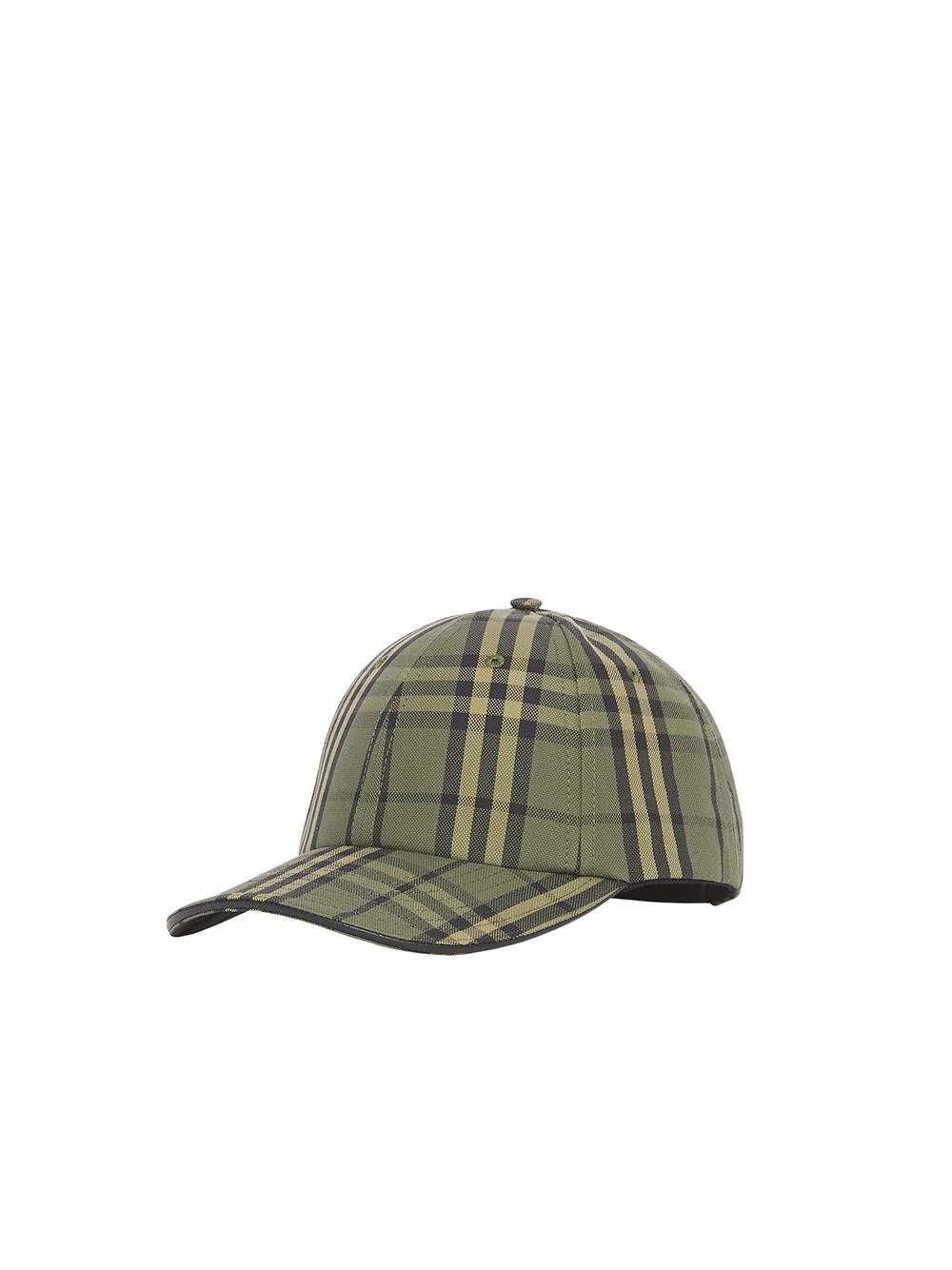 check-print canvas baseball cap - 1