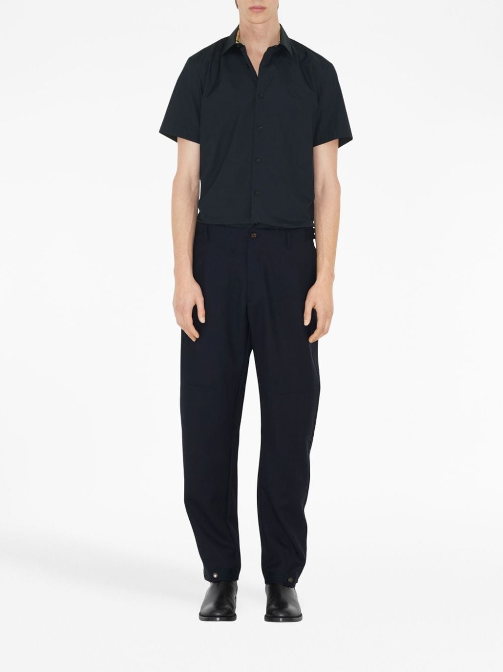 logo-embroidered cotton shirt - 2