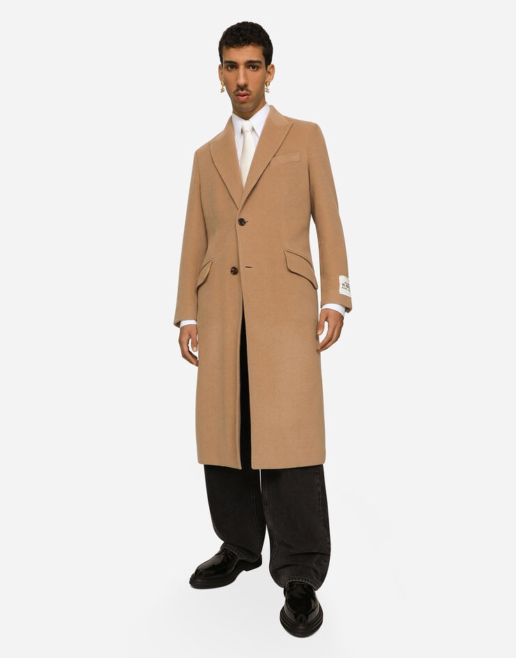 Single-breasted camel wool coat - 5