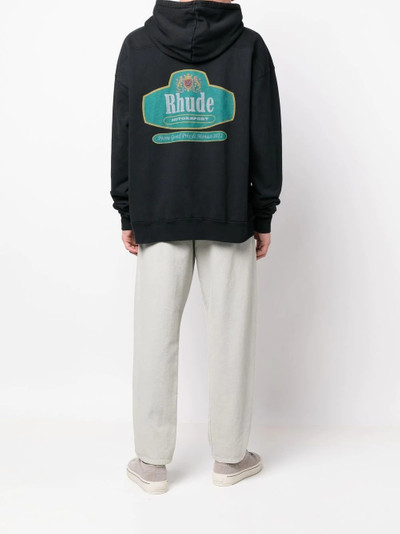 Rhude logo-print hoodie outlook