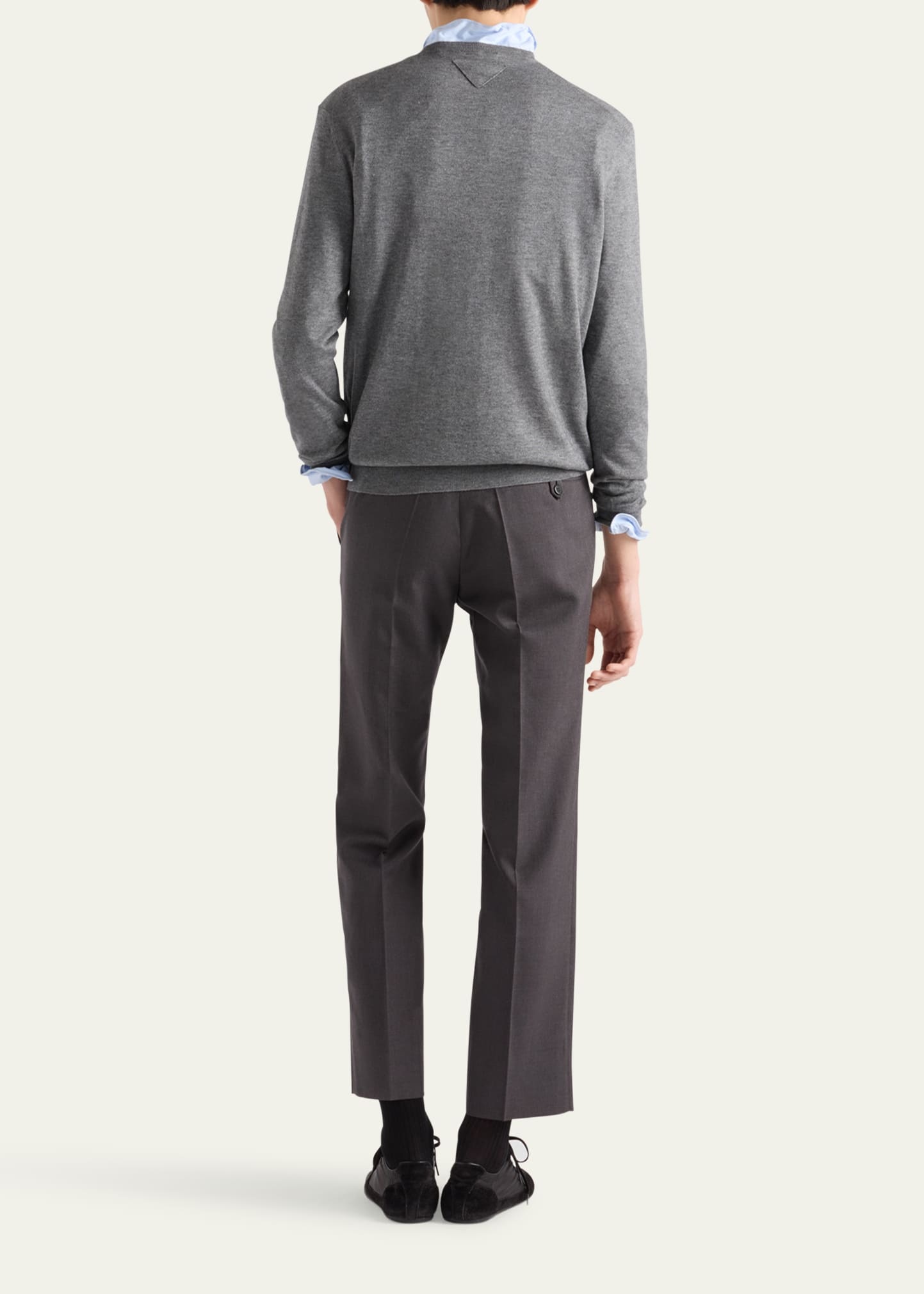 Men's Silk-Cashmere Crew Sweater - 3