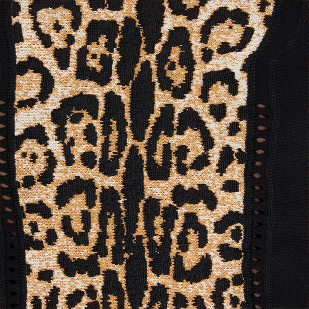 Stretch Top With Jaguar Skin Insert - 5