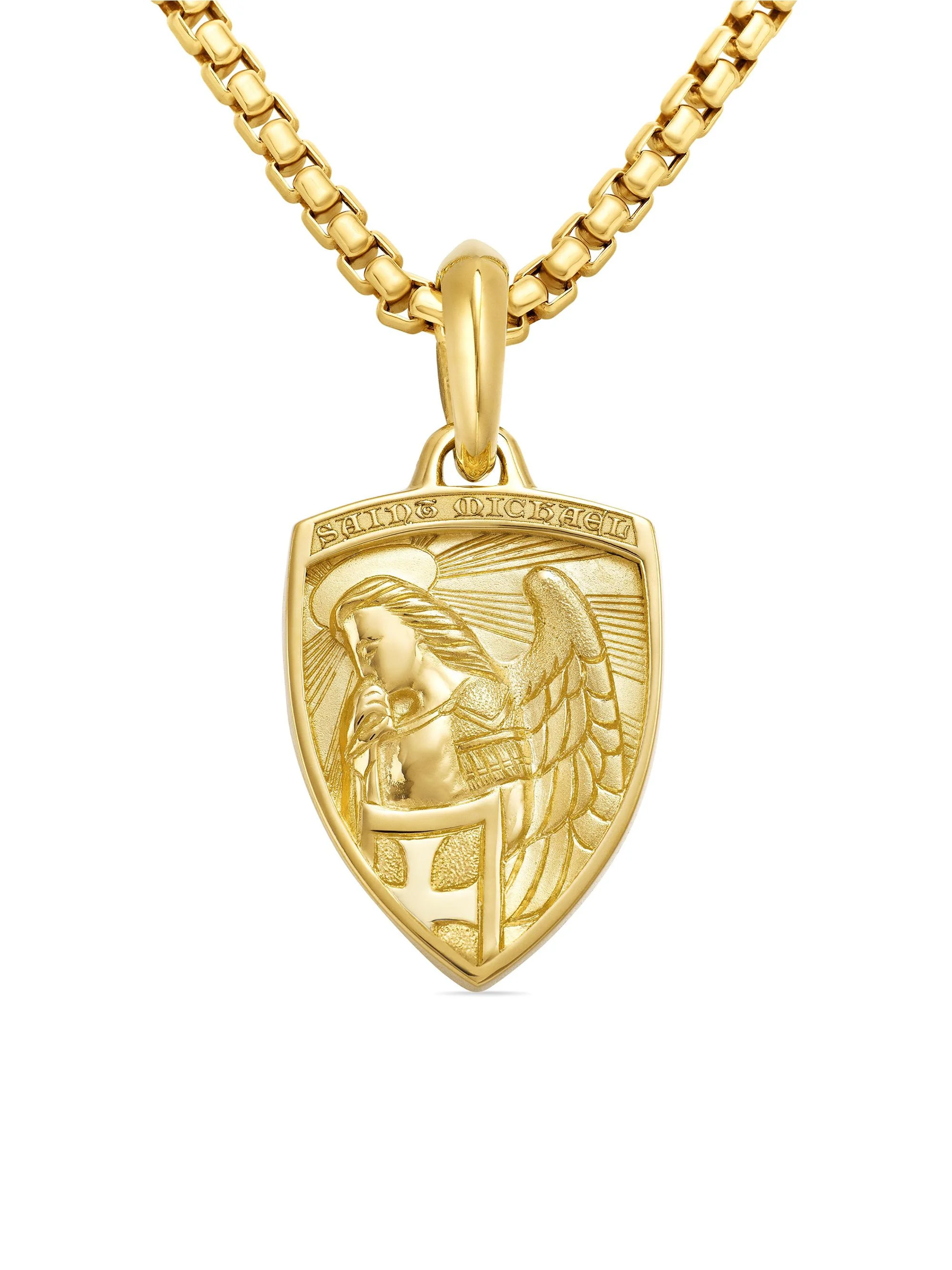 Men's St. Michael Amulet in 18K Yellow Gold, 26mm - Gold - 1