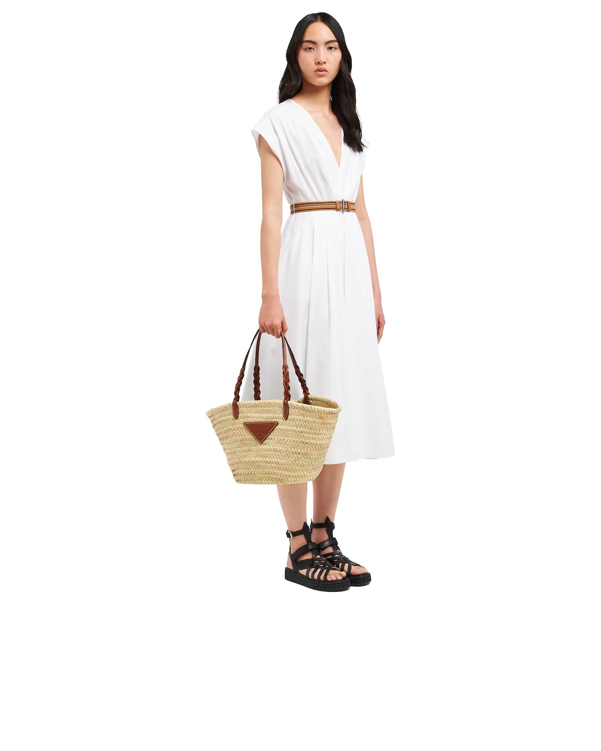 Woven Palm and Leather Tote - 7