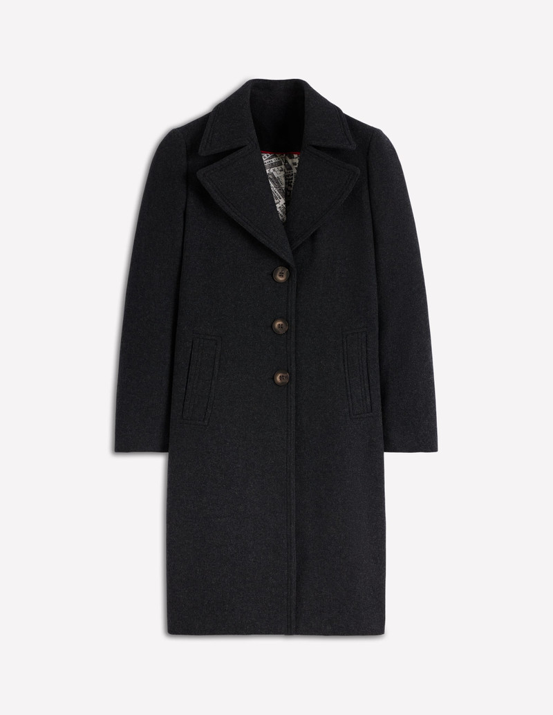 Newport Wool Coat-Charcoal Marl 1