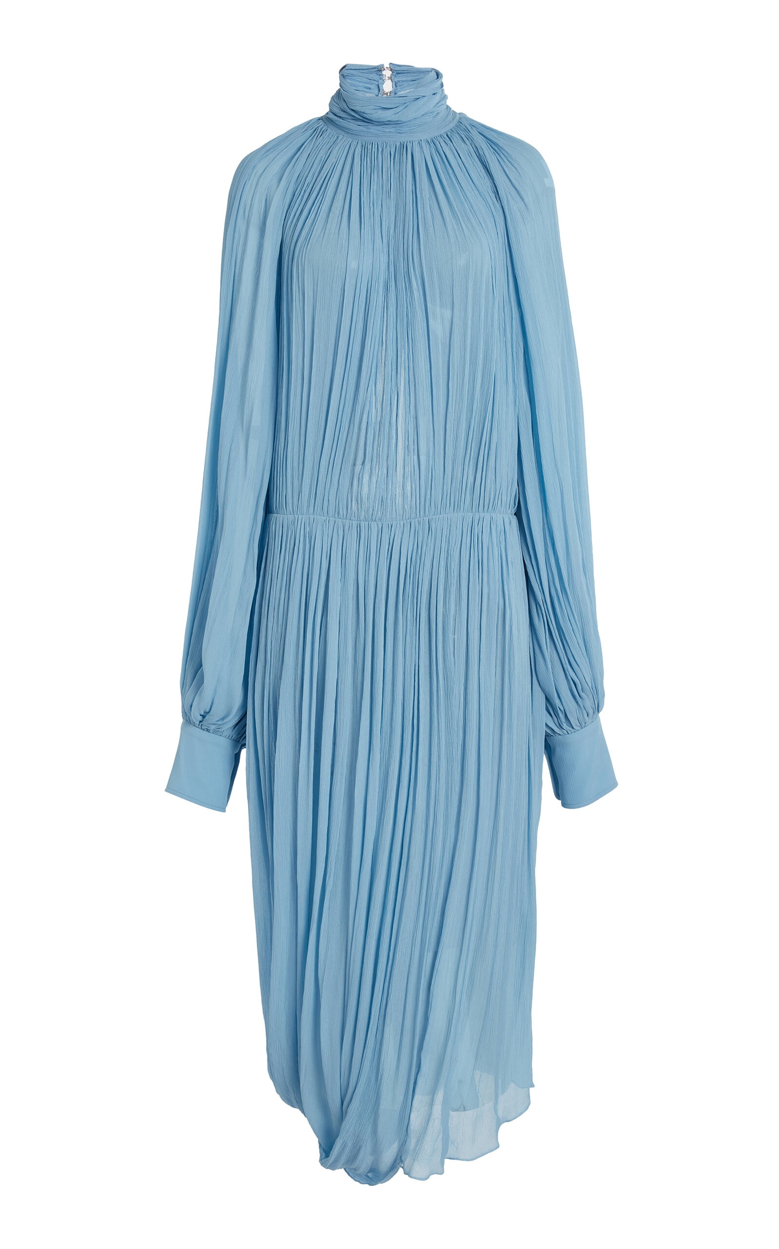 Draped Silk Crepe Midi Dress blue - 1
