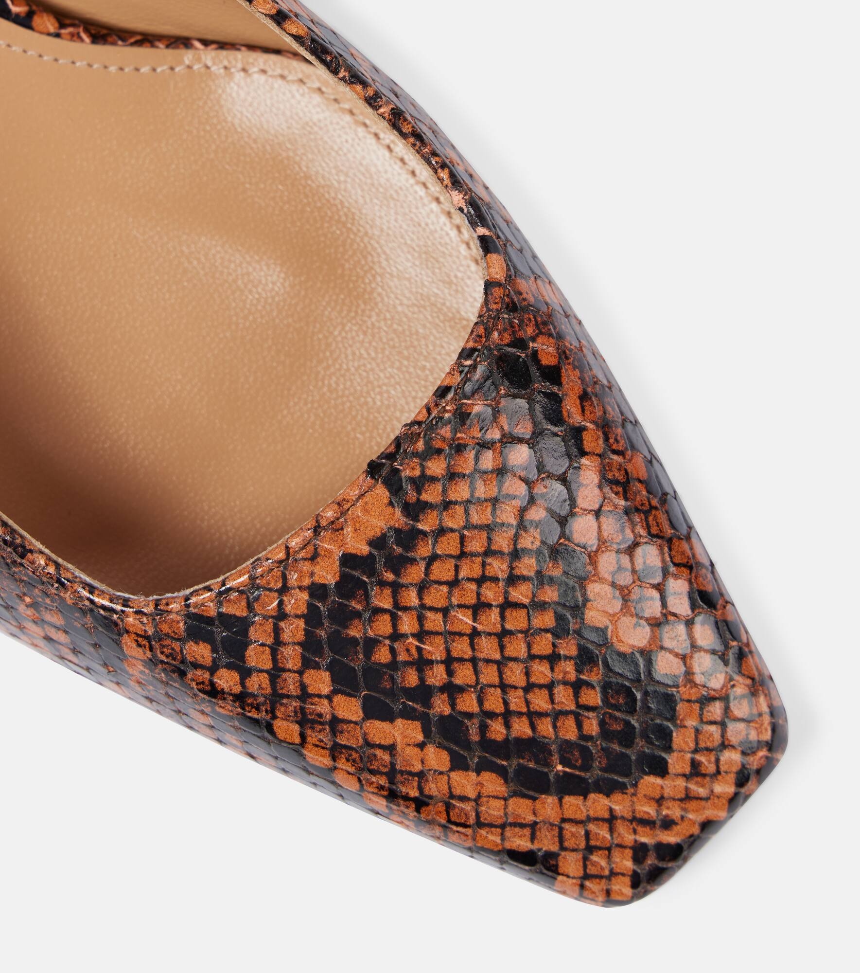 Ginza 35 snake-effect leather slingback pumps - 6