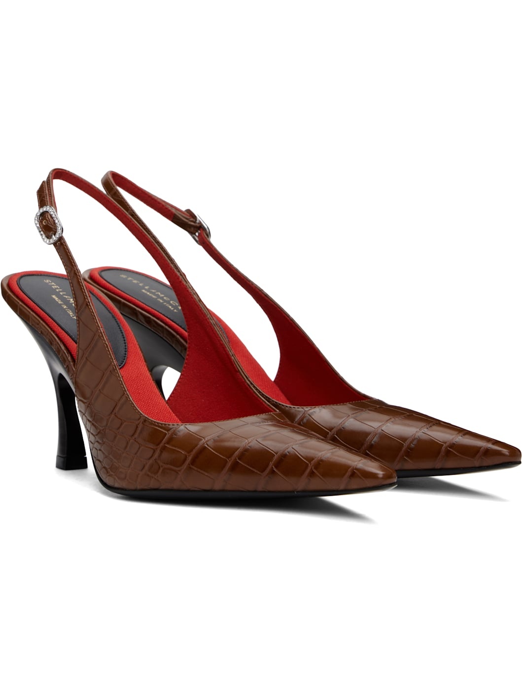 Brown Elsa Pointed Toe Slingback Heels - 4