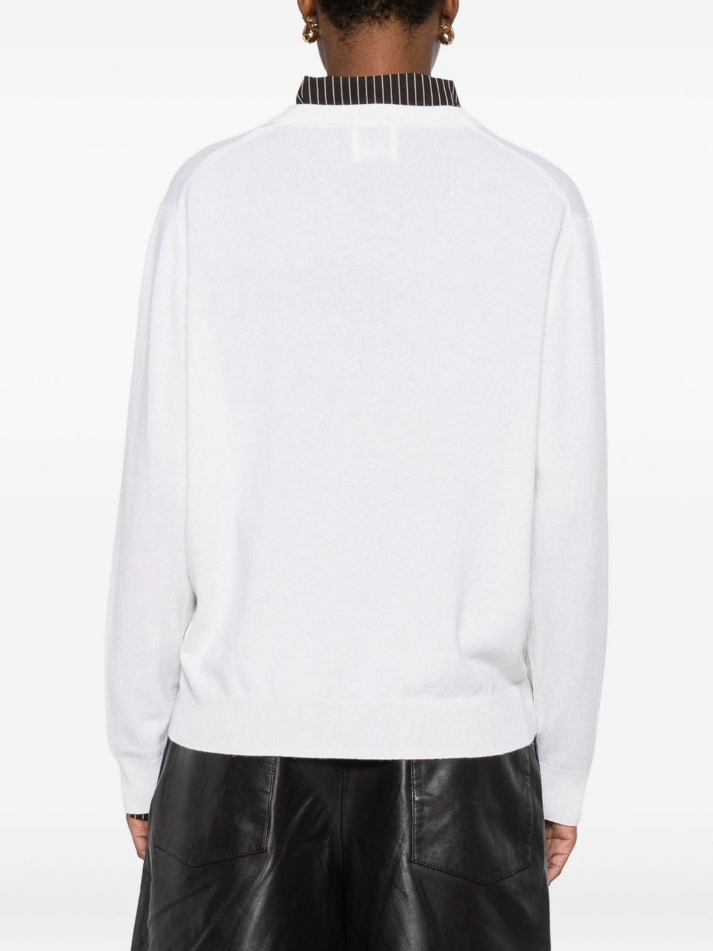 V-neck long-sleeve knitwear - 4