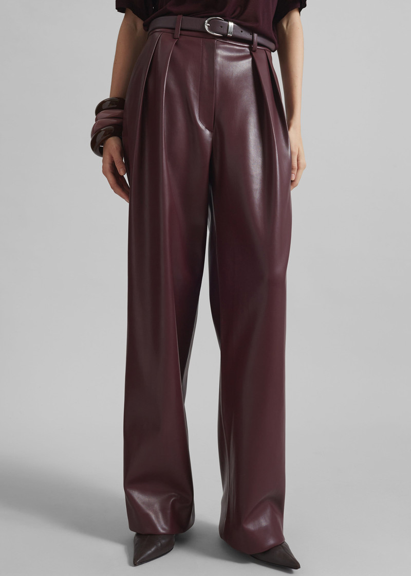 Ora Leather Belt - Plum/Silver 7