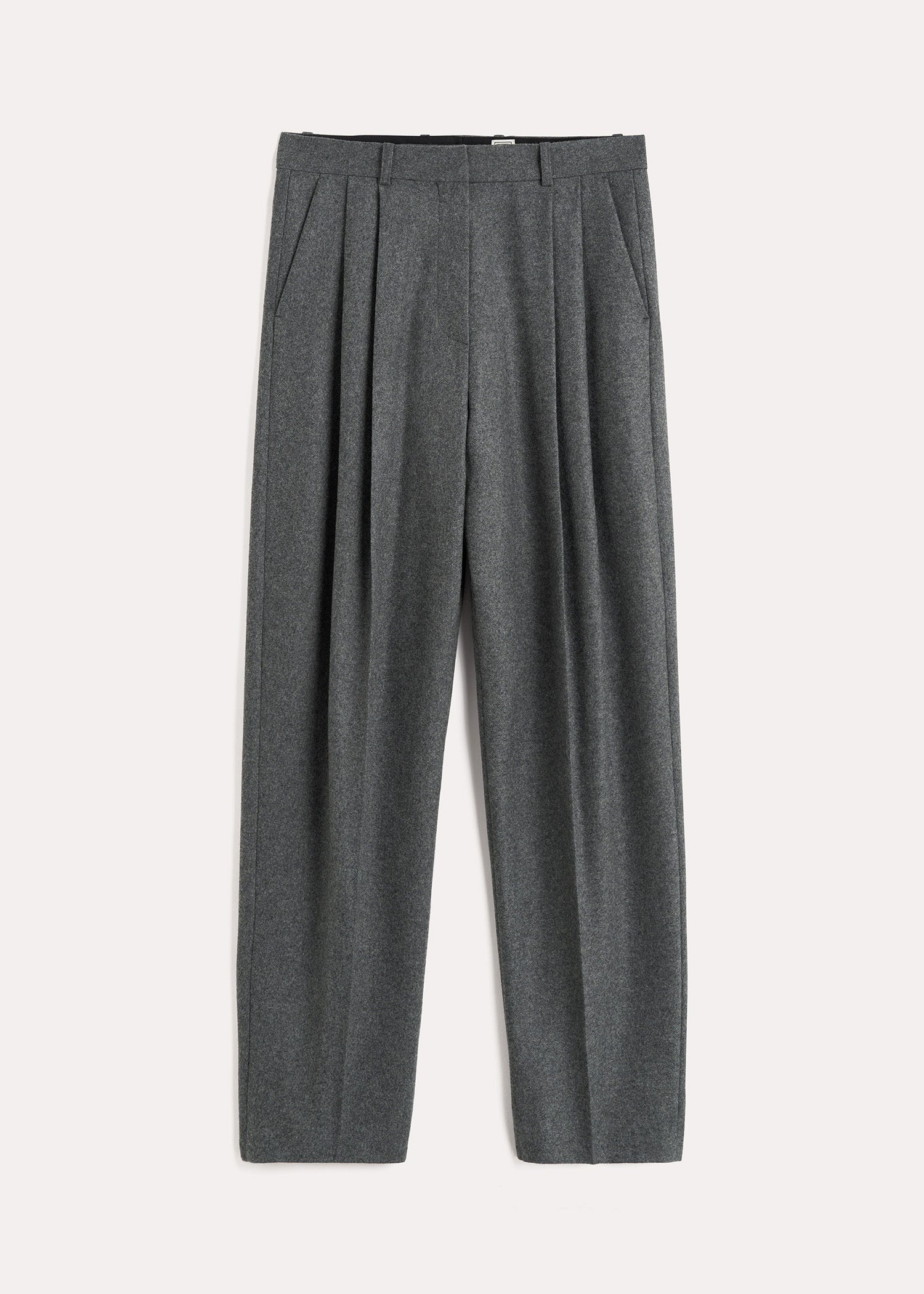 Double-pleated tailored trousers grey mélange - 1