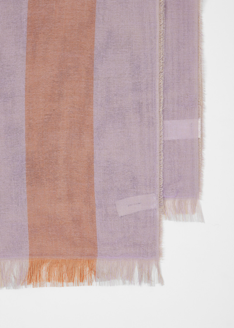Paul Smith Women's Lilac Stripe Cotton Logo Scarf outlook