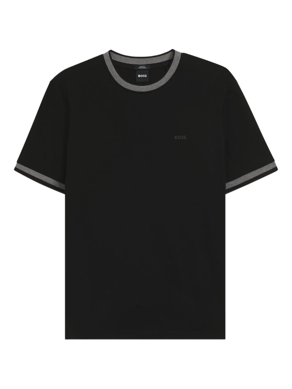 contrast-collar cotton T-shirt - 1