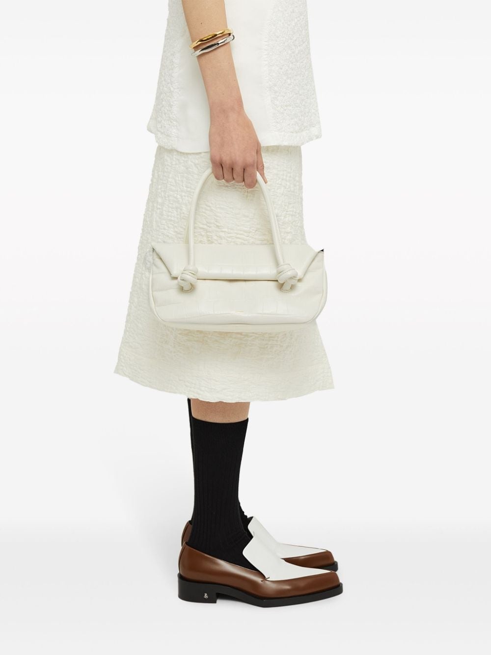small crocodile-effect shoulder bag - 2