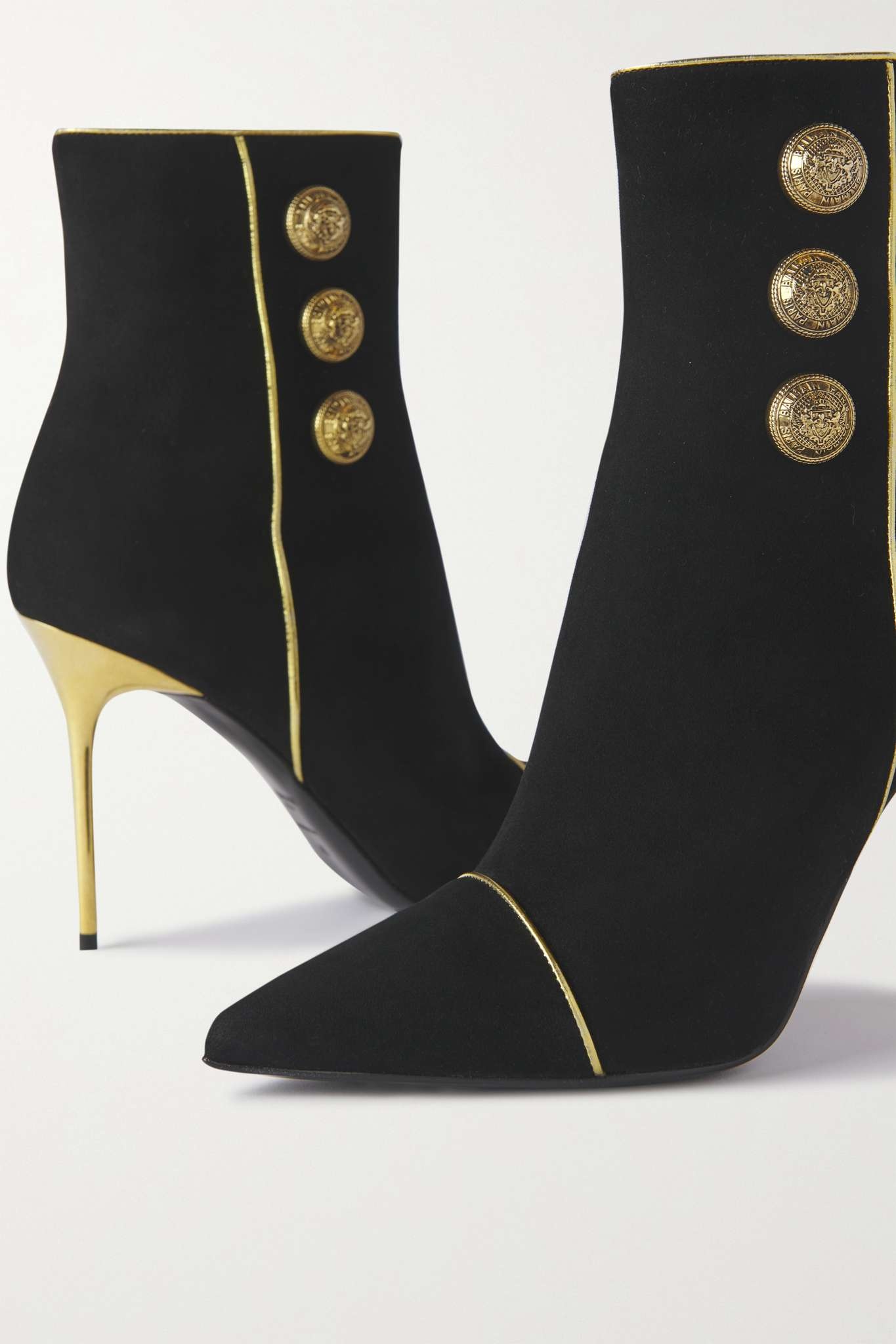 Romi embellished leather-trimmed suede ankle boots - 4