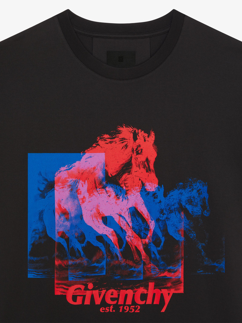 T-SHIRT IN COTTON WITH GIVENCHY HORSE PRINT 6