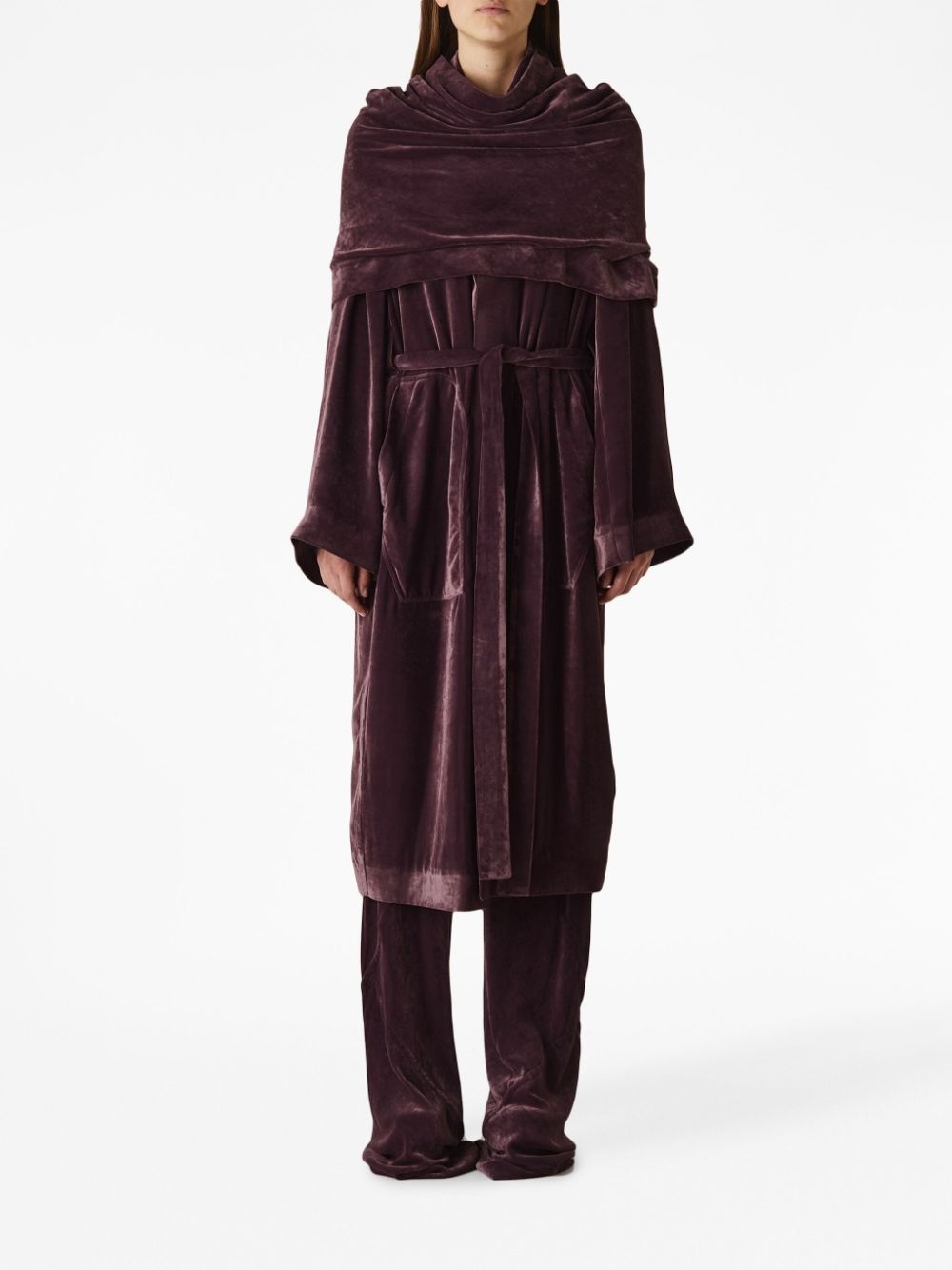 Dagger velvet-finish robe - 2