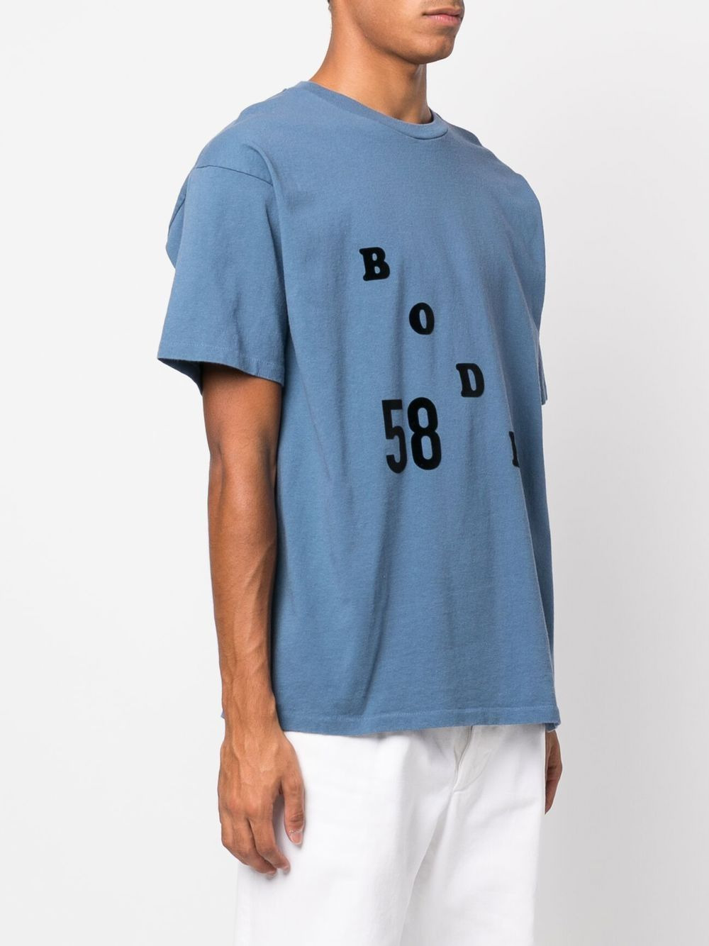 flocked-logo cotton T-shirt - 3
