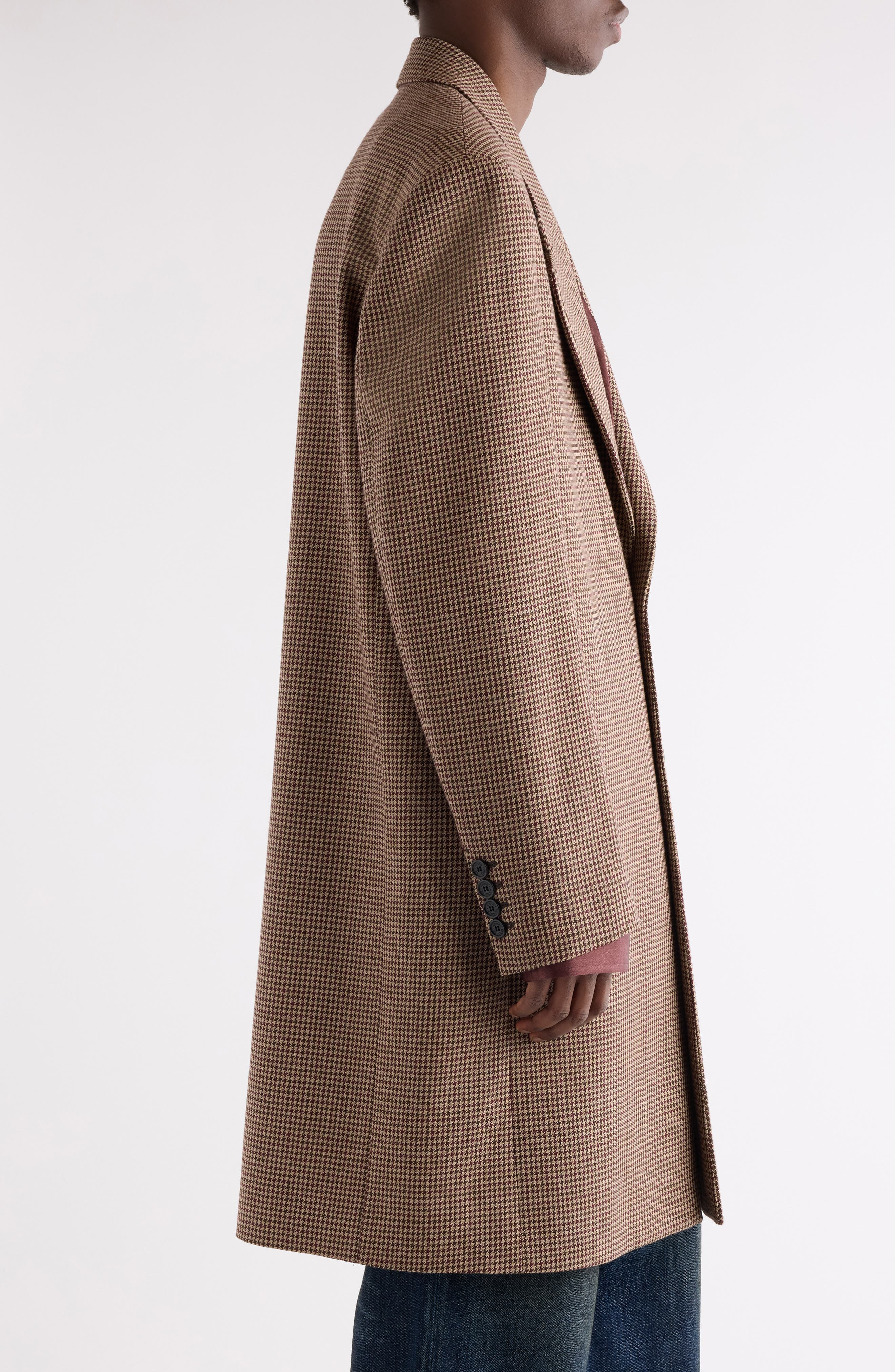 Acne Studios Otam Houndstooth Wool Coat in Multi Brown at Nordstrom - 3