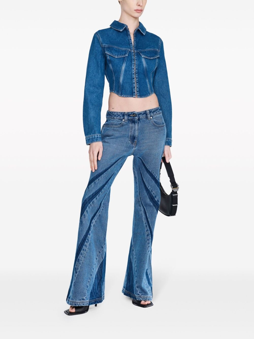 darted bootcut jeans - 2