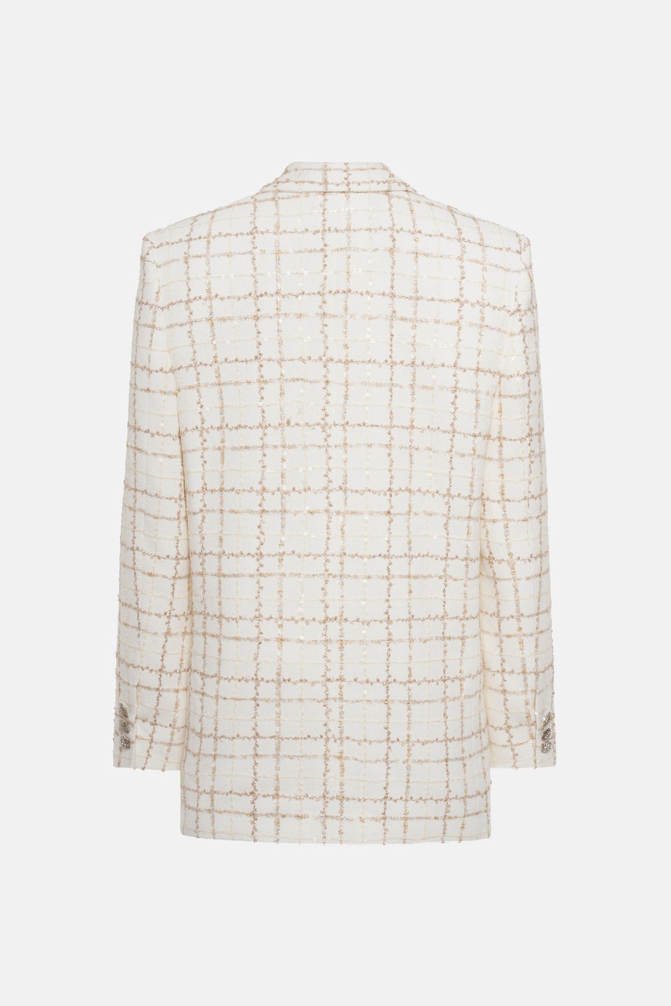 OVERSIZED SEQUIN CHECKED TWEED JACKET - 2