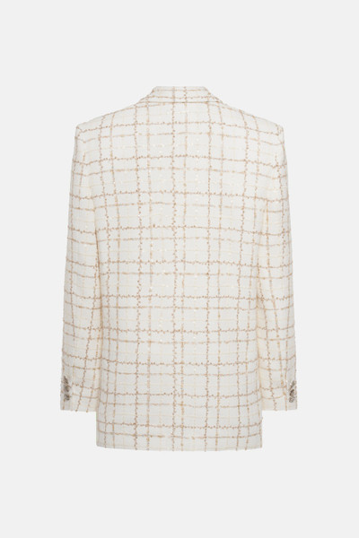 Alessandra Rich OVERSIZED SEQUIN CHECKED TWEED JACKET outlook