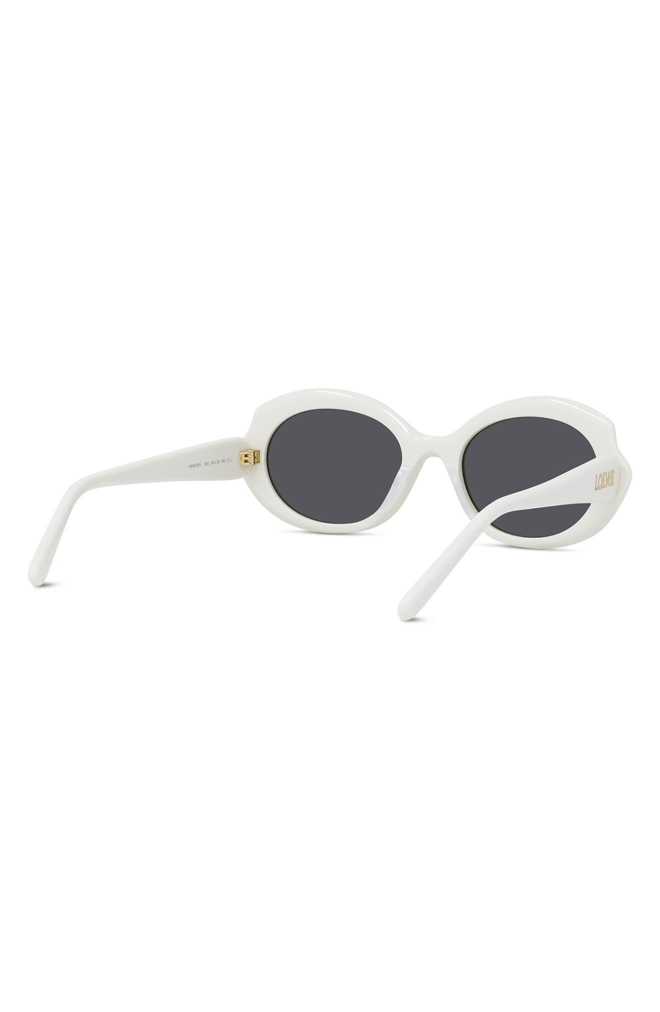 Loewe Thin Mini 54mm Oval Sunglasses in Ivory /Smoke at Nordstrom - 7