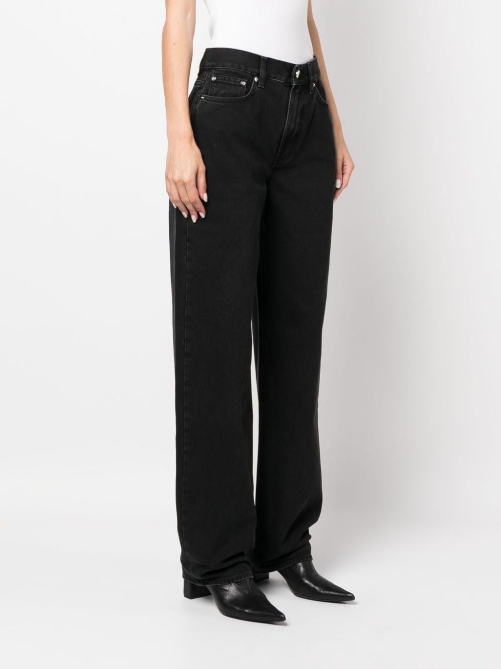 dark-wash wide-leg jeans - 3