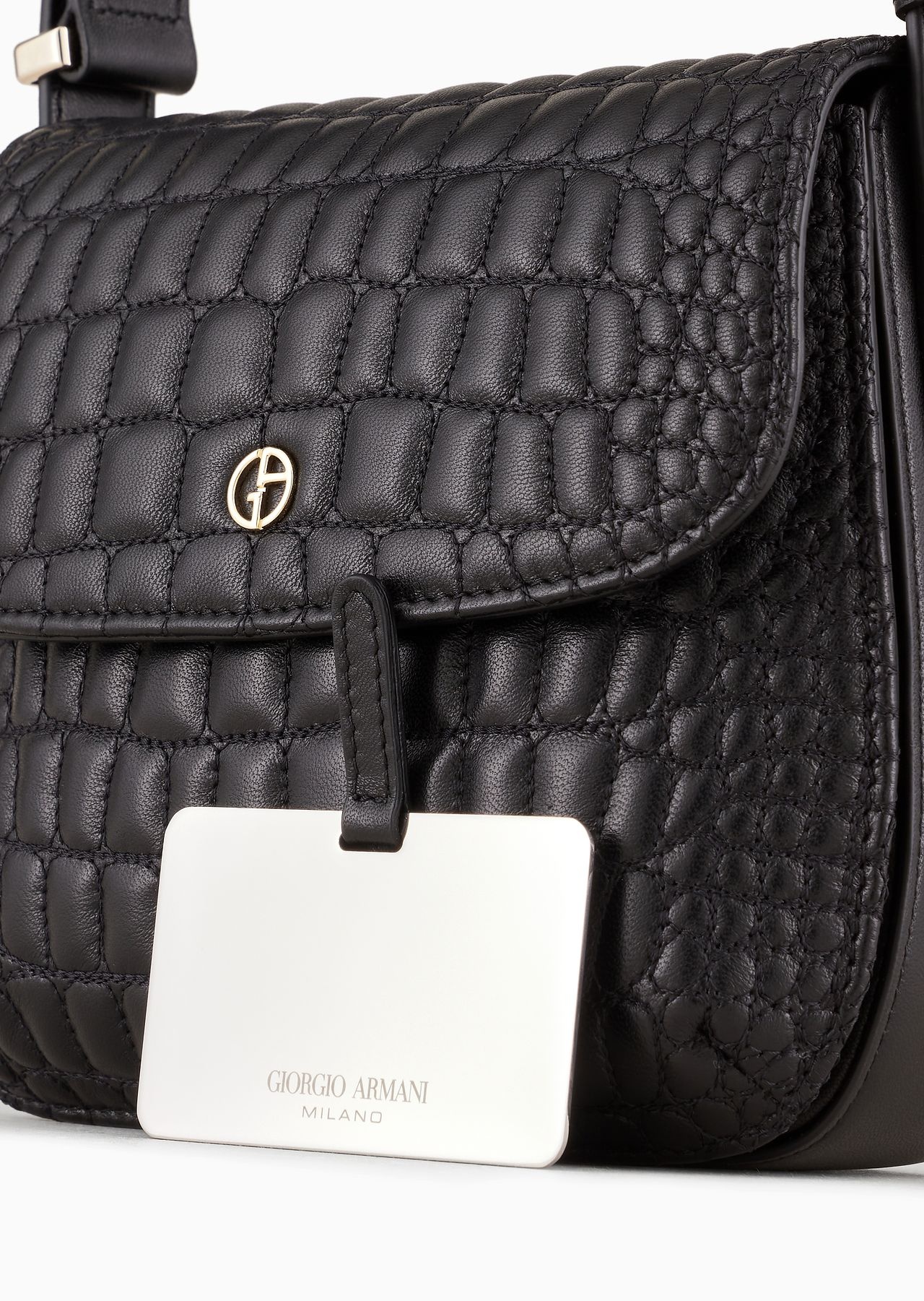 Small la Prima bag in croc-quilted nappa leather - 5