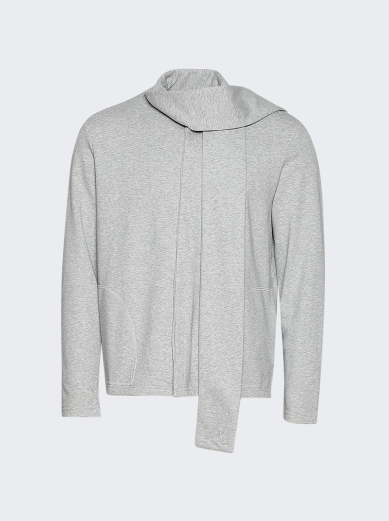 Sleeve Scarf Sweatshirt Light Grey Melange 1