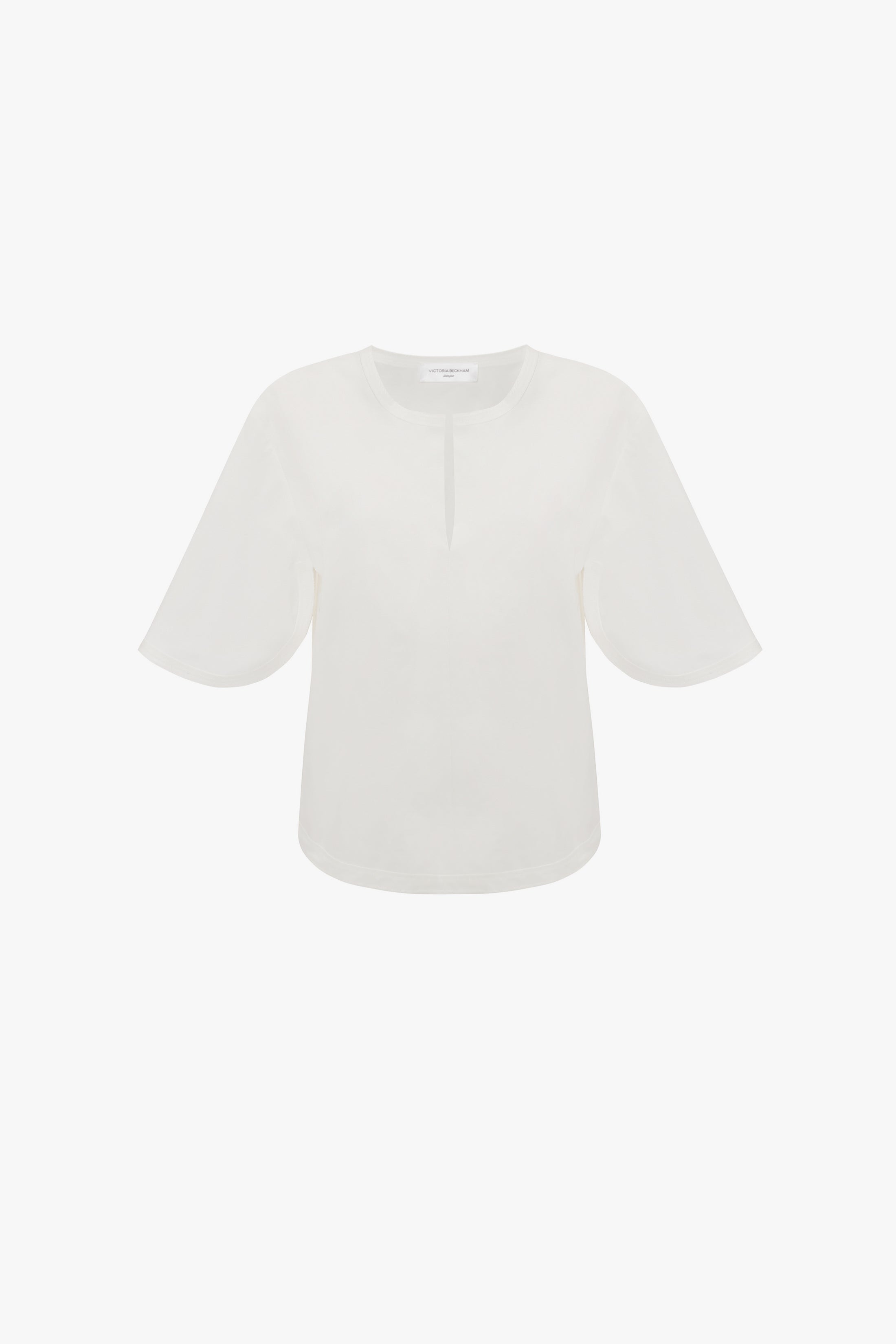 Stretch Cotton Top In White - 1